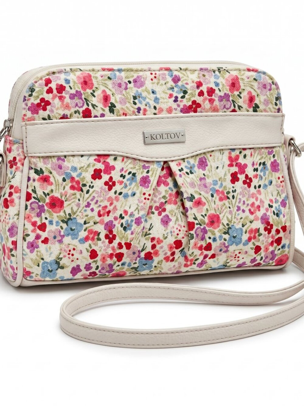 Koltov Womens Small Floral Crossbody Bag Pink Beige Archival Y2K Cottagecore Bag